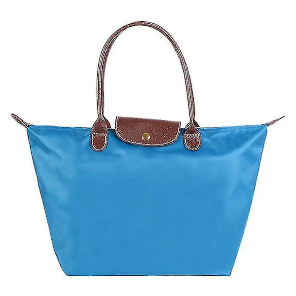 Axelväskor för kvinnor Le Pliage Tygväska Stor Nylon Damhandväska Blue Medium