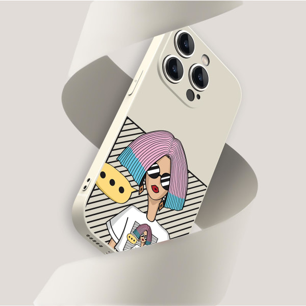 Creative Cartoon Tpu Gummi Stötsäkert Phone case För Iphone 15 Case Series Style H Svart Ypdt2055