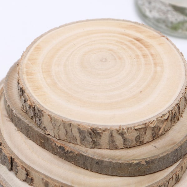 Timmerbit årsring DIY träblock dekorativ träplanka-A 18-20cm diameter 2cm thick