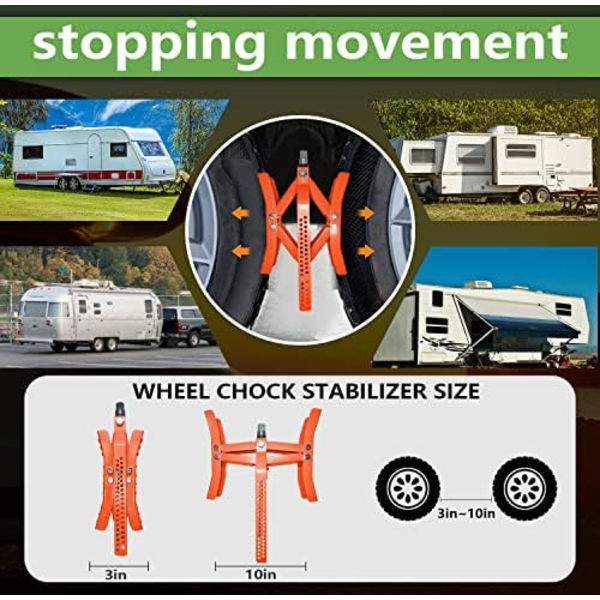 RVPNR RV Hjulklossstabilisator,Camper X Chocks Hjulstabilisator, Heavy Duty Hjulklossar för släpvagnar (2 paket) med insexhylsa, råtta Red