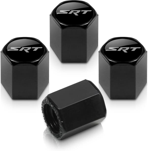 Dodge Black SRT-logotyp däckstamventilkåpor