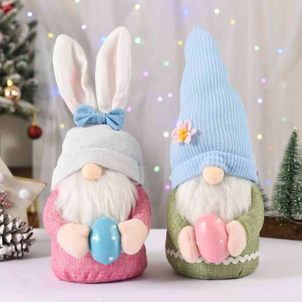 Påsk rosa öron kanin gubbe docka nissar Bunny version