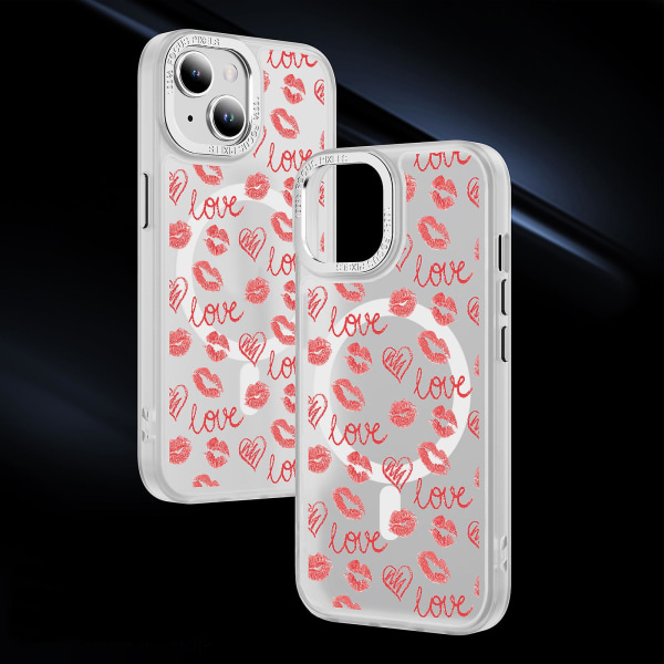 Creative Painted Pattern Matt Magsafe Magnetic Phone Case Lämplig för Iphone 15 Case och andra modeller Style G Transparent Svart Ypcx0269