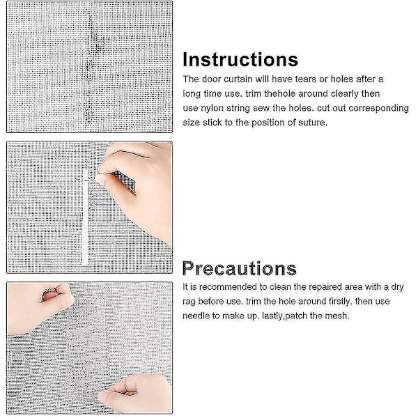 Fönsterskärm Mesh Reparationstejp Kit Extra starkt lim Vattentät White