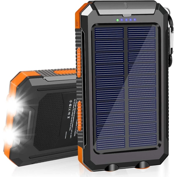 Solar laddare 20000mah Solar Power Bank vattentät bärbar laddare med dubbla 5v USB port/led null none