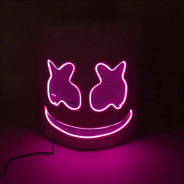 Luminous Cosplay DJ Marshmallow Mask Glowing Flash Mask DJ Musik Halloween Födelsedag Kostymtillbehör 04