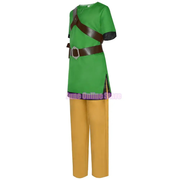 Cosplay Skyward Sword Link Cosplay Kostym Grön Uniform Byxor Hatt Handskar Kappa Barnkläder Outfits Halloween Dräkt 140 Link costume