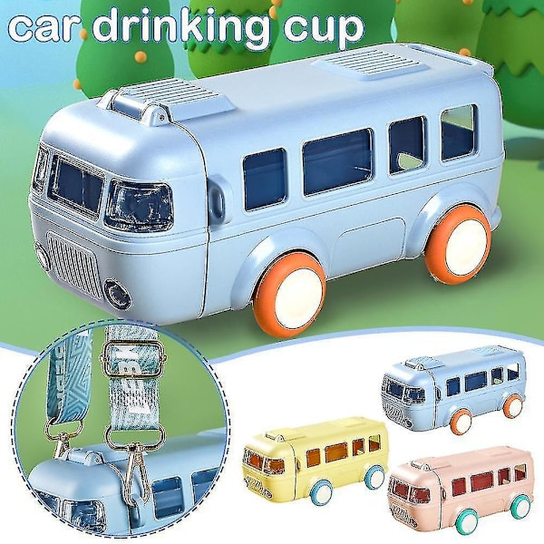 Barnbil Halmvattenkopp Bildrickskopp Läcksäker Fancy design Blue