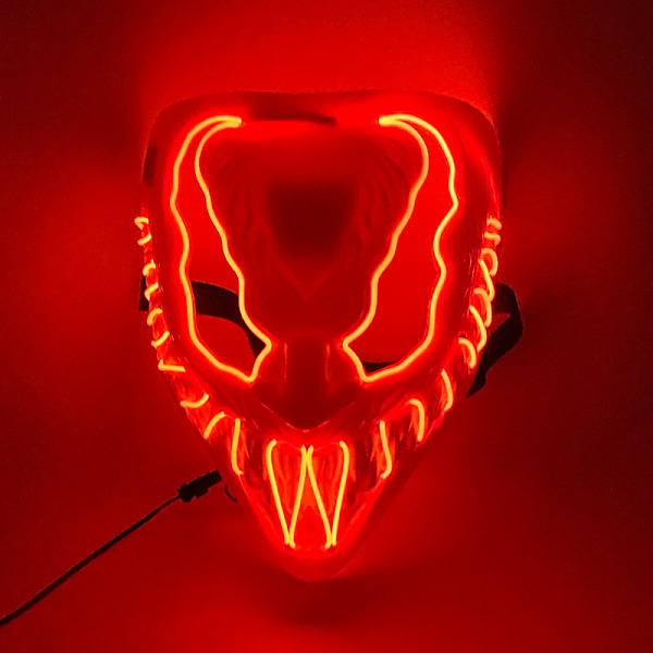 Ny Halloween-mask Horror Venom med LED-ljus - Cosplay-kostym, smink, balfest J