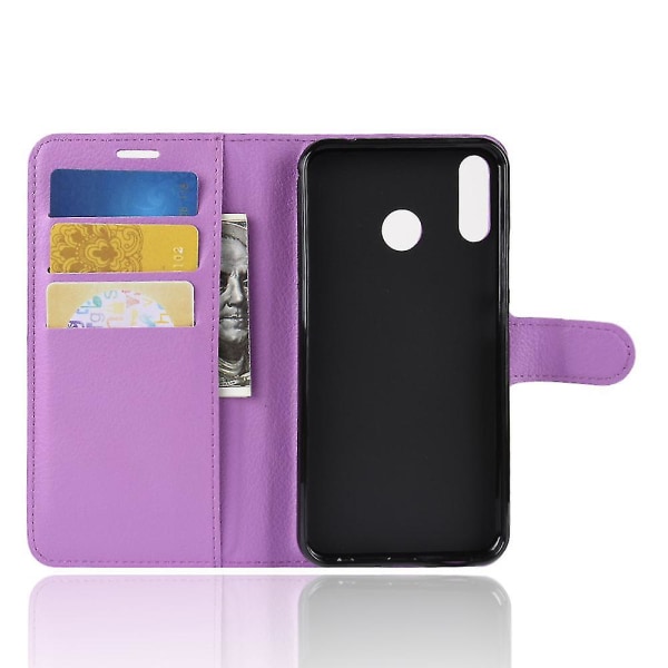 Litchi Skin Pu Läderskydd Phone case För Asus Zenfone 5 Ze620kl Purple