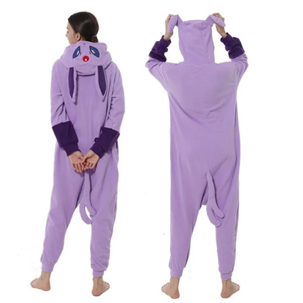 Kigurumi Vuxen Anime Cosplay Kostym Svart Umbreon Onesie Unisex Cartoon Tvättibjörn Pyjamas Fest För Kvinnlig Manlig M Ivory