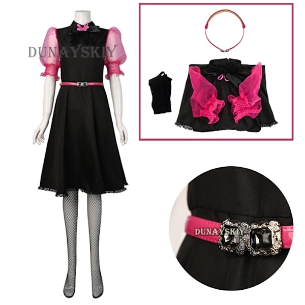 Filmmonster Cosplay Live-klänning Hög tjej Draculaura Cosplay Kostym Peruk Rosa Klänning Halloween Kvinnor Fancy Rollspel Outfit XL C1