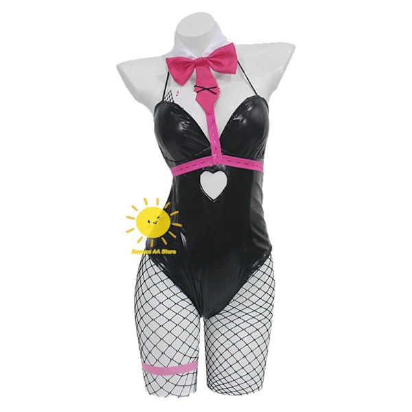 Miku Rabbit Hole Cosplay Peruk Svart Lackläder Bunny Girl Sexig Söt Halloween Cosplay Kostymer Huvudbonader Kläder Bågar Flicka XXXL Style B