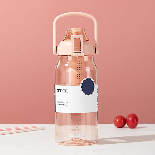 Vattenflaska - Läckagesäkra Bpa-fria vattenflaskor, låsfunktion och fällbart lock, dricksvattenkoppar Pink 1000ml