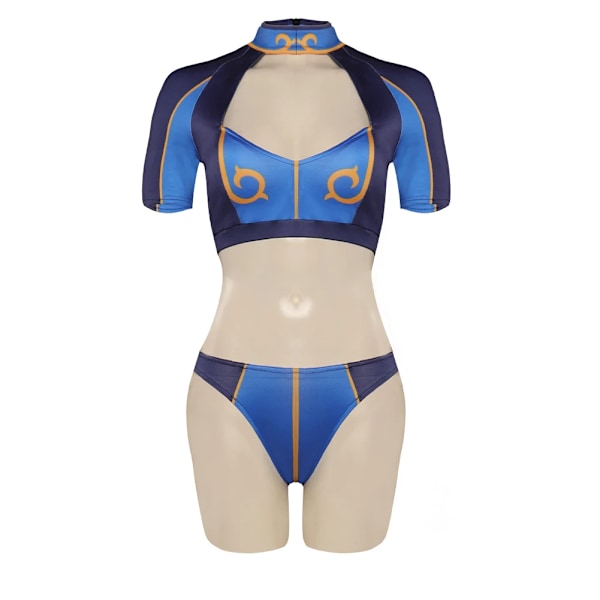 Chun Li Cosplay Kostym Spel Fighter AKI Klänning Jamie Jumpsuit Baddräkt Rock Kvinnlig Baddräkt SF Kvinnor Outfit Halloween Fest Sui L Costume A