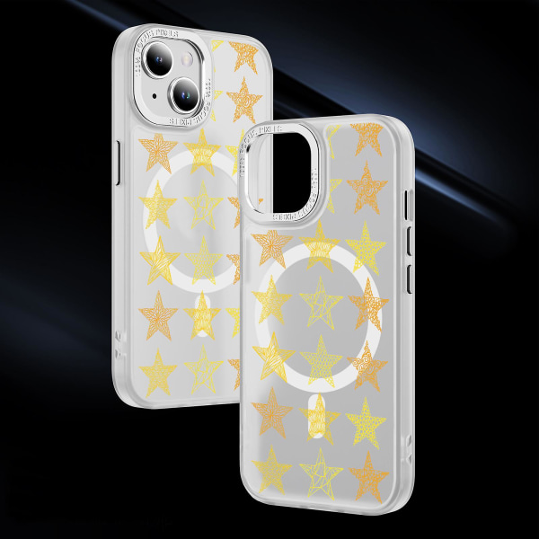 Creative Painted Pattern Matt Hudvänlig Magsafe magnetiskt phone case Lämplig för Iphone och andra modeller Style A Transparent Ypcx0369