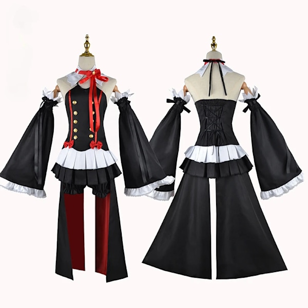 Krul Tepes Cosplay Kostym Anime Seraph of The End Owari No Seraph Krul Tepes Cosplay Peruk Häxa Vampyr Klänning Halloween Kläder M Costume and Wig