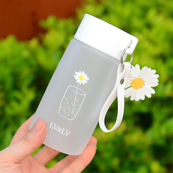 Daisy Plast Cup, Anti-dropp vattenkopp utomhuskopp, 480 ml Creative Frosted vattenflaska style-2