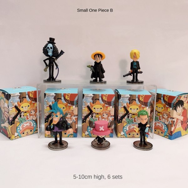 En uppsättning av One Piece B-stil anime modell trendig lek blind box