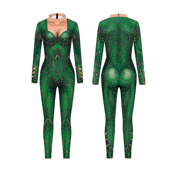 Aquaman Arthur Curry Atlantis Queen Mera Catsuit Cosplay Jumpsuit Halloween Kvinnor Flickor Zentai Carnival Fancy Ball Bodysuit Style 3 M