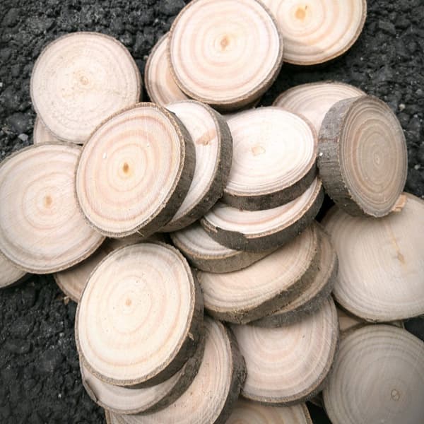 Timmerbit årsring DIY träblock dekorativ träplanka-A 9-11cm diameter 1.5cm thick