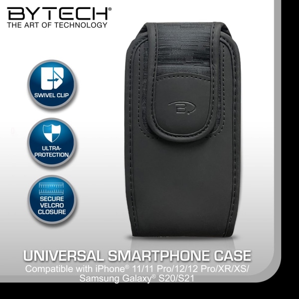 Bytech Extra Large Vertical Universal Smartphone Hölster Case – Kompatibel med iPhone 11/11 Pro/12/12 Pro/XR/XS, Samsung Galaxy S20 Plus/