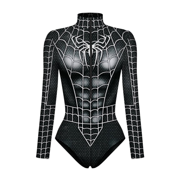 Ny Superhjälte Cosplay Sexig Spiderman Dräkt Bodysuit Halloween Carnival Party förklädnad för kvinnor D XL