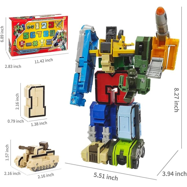 Kreativa block Montering av utbildningsblock Action Figur Transformation Number Robot Deformation Robotleksak null none