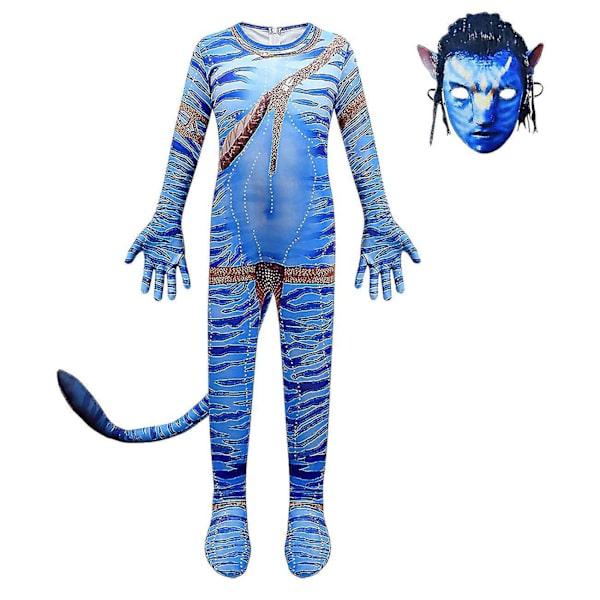 Avatar Cosplay Kostymer Mask För Barn Alien Suit Pojke Tjej Avatar 2 The Way Of Water Halloween Och Maskeradfest Barndräkt Jst. Boys 100