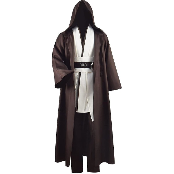 Vuxen Tunika Kostym För Jedi Outfit Skywalker Halloween Cosplay Kostym Huvrock Kappa Full Set Uniform Tre versioner White X-Large