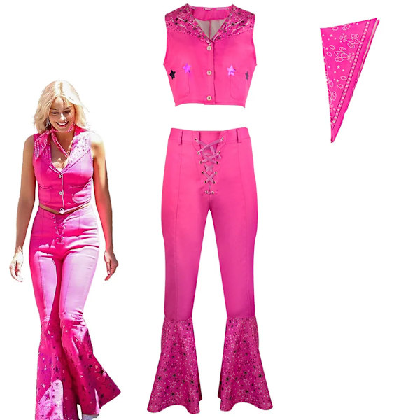 Ny 2023 film Barbi Cosplay-dräkt för kvinnor Margot Robbie rosa klänning flickor barn Ken Ryan Gosling outfit män Halloween kläder XXXL Plus Size Prince Top Pants
