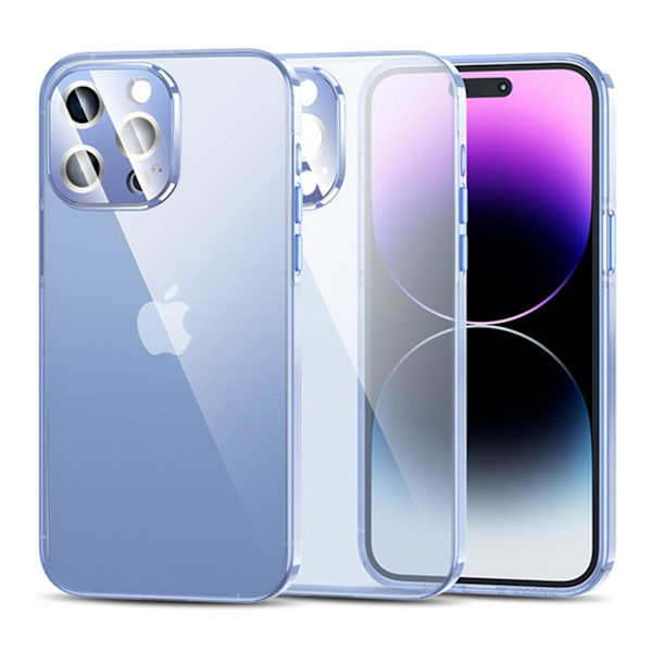 För Iphone 13 Pro Kristallklart cover Hybrid Tpu+pc Drop Protection Phone case med kameralinsskydd Transparent Blue