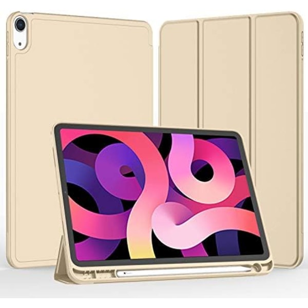iMieet New iPad Air 5th Generation Case 2022/iPad Air 4th Generation Case 2020 10,9 tum med pennhållare [Support Touch ID och iPad 2nd P Champagne Gold