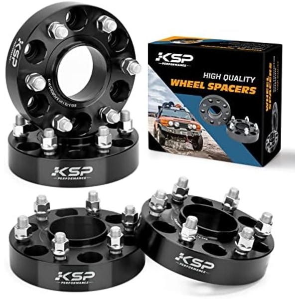 KSP 6X5,5 hjuldistanser för Silverado Sierra, 1,5&#34;(38 mm）Real Forged Spacers med 78,1 mm navhål M14x1,5 dubbar passar för Tahoe Avalanche black 1.5\"-6x5.5-4pcs