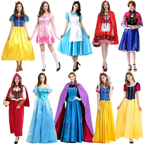 Kvinnors Halloween Prinsessklänningar Karneval Bal Maskeraddräkt Cosplay Elsa Drottning Vit Snöprinsessklänning Dam Födelsedagspresent L Adult shawl Aisha