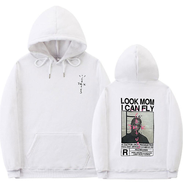 Cactus Jack Hoodie Män Kvinnor Dubbelsidig print Utseende Mamma I Can Fly Travis Scott Hoodies Unisex Hip Hop Streetwear Pink XL