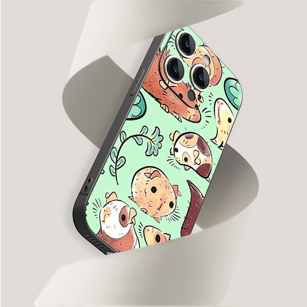 Creative Cartoon Tpu Gummi Stötsäkert Phone case För Iphone 15 Case Series Style F Svart Ypdt0488