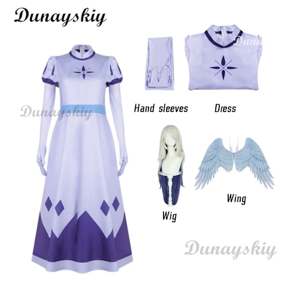 Hazbin Angel Emily Cosplay Kostym Seraphim Cosplay Halo Hotel Kvinnor Fancy Dress Outfit Halloween Uniform Hasbin Hazubin Kostym XXXL W1C1P1