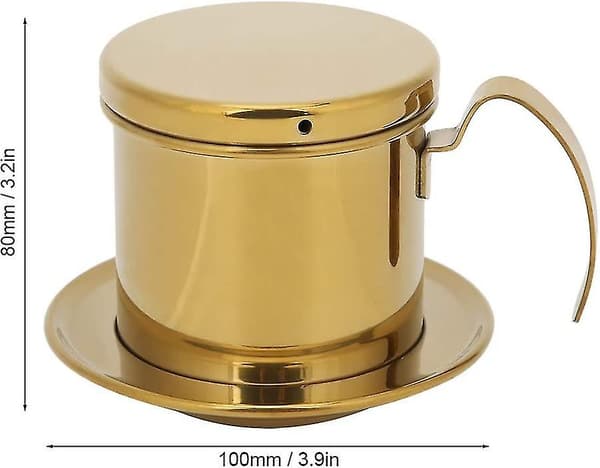 Vietnamesisk kaffefilterhållare - Kaffefiltermaskin i guld (10 x 8 cm) null none