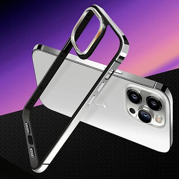 Case kompatibelt Iphone 15 Pro Max Silicone Edge Bumper Cover för Iphone 15 Pro Max med kameraskydd Ultratunt Silver