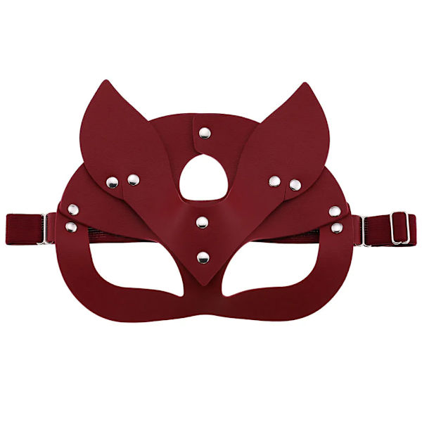 Kvinnliga masker i läder, halv ansiktsmask, räv cosplay läder Halloween fest bal punk vuxenspel leksaker tillbehör 2