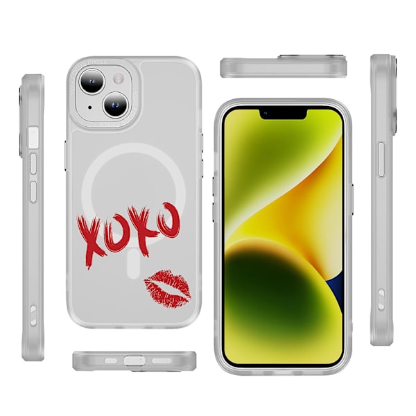 Creative Painted Pattern Frosted Magsafe Magnetic Phone Case Lämplig för Iphone och andra modeller Style C Transparent Black Ypcx0275