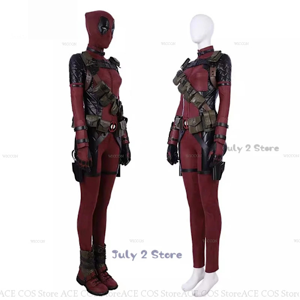 Lady Dead Cosplay Jumpsuit Wade SuperHero Gender Swap Pool Halloween Party Deaddpool Mask Cosplay Costume Prop Mask Movie Femal XXXL Jumpsuits