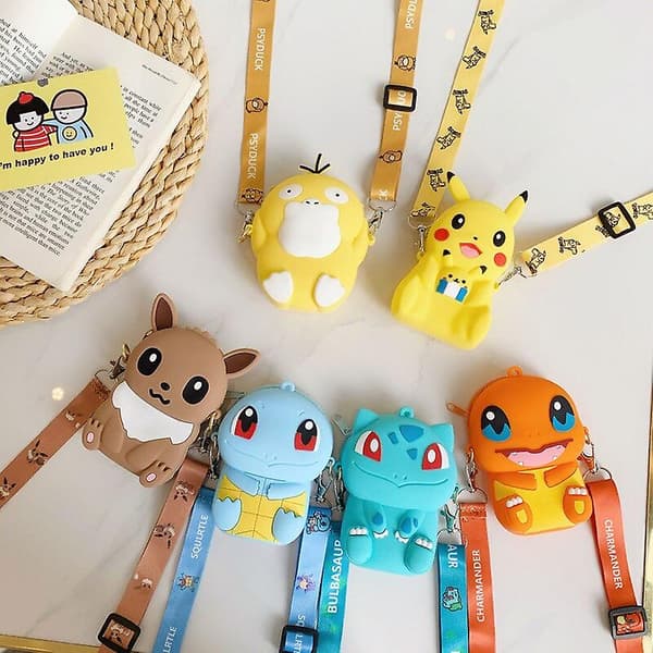 Pikachu Silikon Coin Crossbody-väska E
