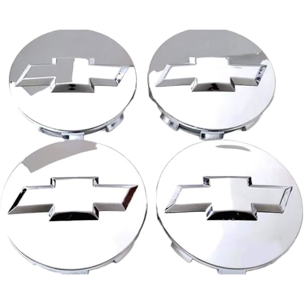 Haocc Loud 83mm Chrome Hjul Center Nav Caps Emblem för Chevy Surburban Silverado Tahoe Wheels 4st (Chrome Silver)