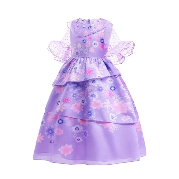 Blomster Encanto Kostym Isabella Charm Klänning Flicka Prinsessklänning Fantasy Fest Barnkläder only wig 2 4T(Size 110)