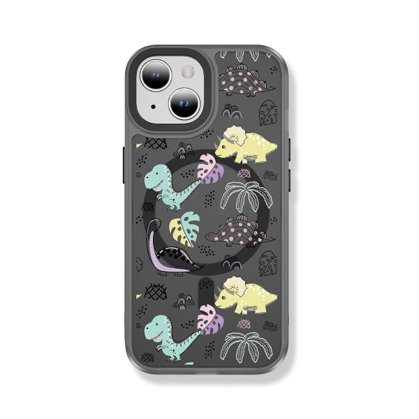 Creative Painted Pattern Matte Hudvänlig Magsafe Magnetic Phone Case Lämplig för Iphone och andra modeller Style G Transparent Black Ypcx