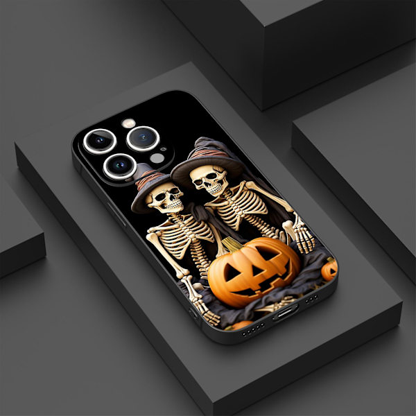 Creative Halloween Cartoon Tpu Gummi Stötsäkert Phone case För Iphone 15 Case Series Stil G Vit Ypdt0729