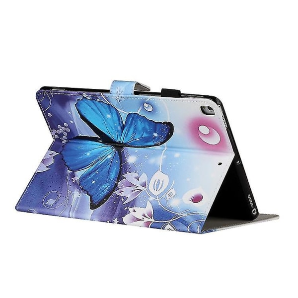 För Ipad 9.7 2017/2018/air 2/air/ipad Pro 9.7 Färgat ritmönster Horisontellt Flip Pu Case Blue Butterfly