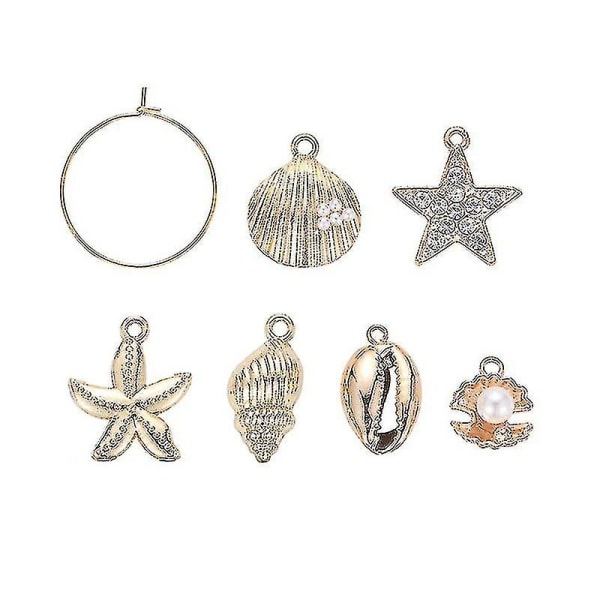 24st diverse örhängen havsstil dekorationer ögla örhängen prydnadsföremål DIY öron smycken tillbehör